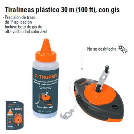 Tiralíneas Plastico 30 m TRUPER