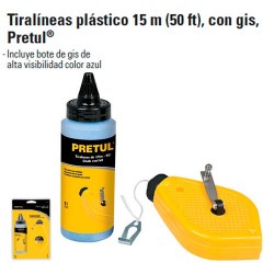 Tiralineas Plastico 15 m Con Gis PRETUL