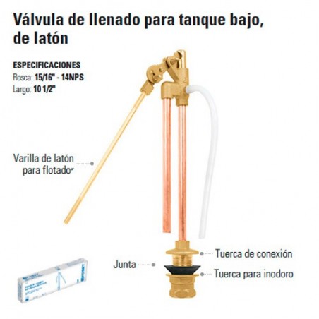 Valvula de Llenado para Tanque Bajo de Bronce FOSET