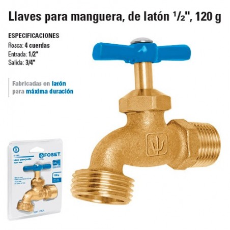 Llave para Manguera, de Laton 1/2" 120 g FOSET