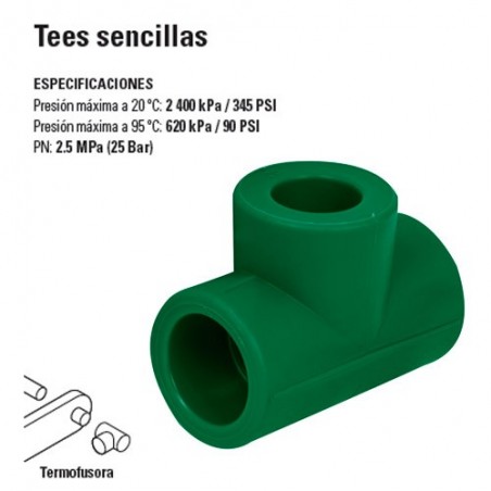 Tees de PP-R Sencillas TERMOFLOW