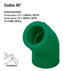 Codos de PP-R 45º TERMOFLOW