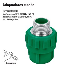 Adaptador de PP-R Macho TERMOFLOW