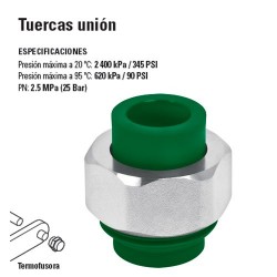 Tuerca de PP-R Union TERMOFLOW