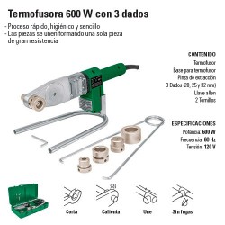 Termofusora 600 W con 3 Dados TERMOFLOW