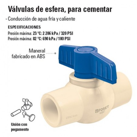 Valvula de Esfera de CPVC para Cementar HIDROFLOW