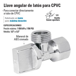 Llave Angular de Laton para CPVC FOSET