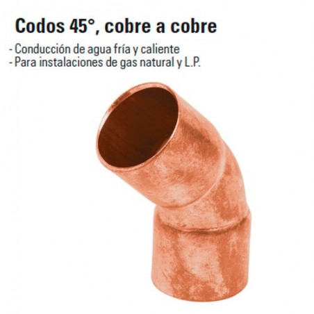 Codo 45º Cobre a Cobre FOSET