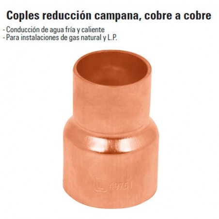 Cople Reduccion Campana Cobre a Cobre FOSET