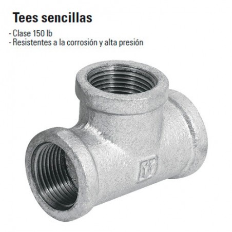 Tee Sencilla de Acero Galvanizado FOSET