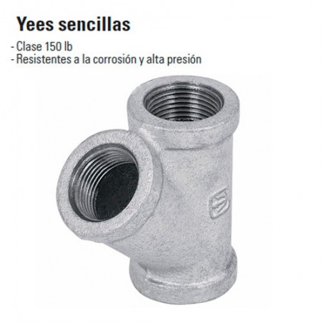 Yee Sencilla de Acero Galvanizado FOSET