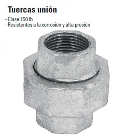 Tuerca Union de Acero Galvanizado FOSET