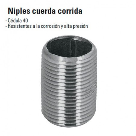 Niples Cuerda Corrida de Acero Galvanizado FOSET