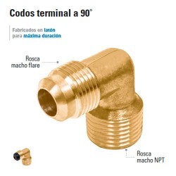 Codo Terminal a 90º para Gas