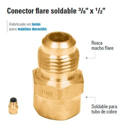 Conector Flare Soldable 3/8" x 1/2" 