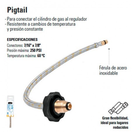 Manguera Pigtail Trenzado Acero 