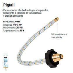 Manguera Pigtail Trenzado Aluminio