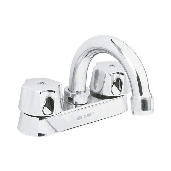 Mezcladora 4" para Lavabo Cuello Curvo / Manerales Metalicos FOSET