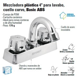 Mezcladora Plastica 4" Para Lavabo Cuello Curvo FOSET