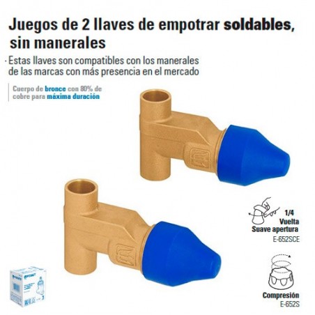 Juego de Llaves de Empotrar Soldables Sin Manerales FOSET