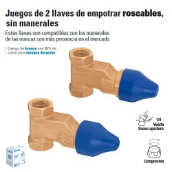 Juego de Llaves de Empotrar Roscables Sin Manerales FOSET