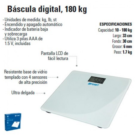 Bascula Digital 180 kg FOSET