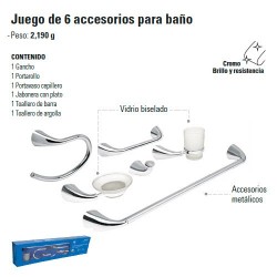 Juego de 6 Accesorios Para Baño