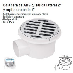 Coladera de ABS con rejilla cromada 5 , con tornillos, Foset, Coladeras,  46023