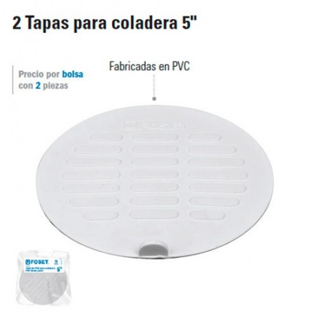 2 Tapas para Coladera 5" 