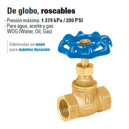 Valvula de Globo Roscable 