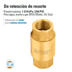 Valvula de Retencion de Resorte