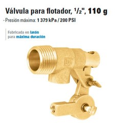 Valvula para Flotador, 1/2", 110 g