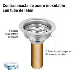 Contracanasta de Acero Inoxidable con Tubo de Laton