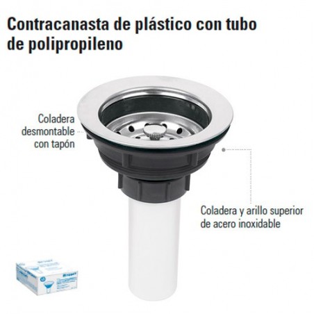 Contracanasta de Plastico con Tubo de Polipropileno