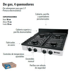 Parrilla de Gas 4 Quemadores