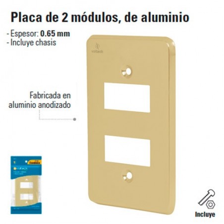 Placa de 2 Modulos de Aluminio