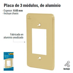 Placa de 3 Modulos de Aluminio 