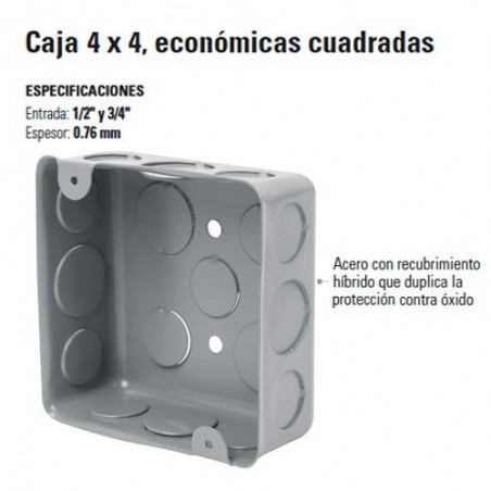 Caja 4 x 4 Economica Cuadrada 