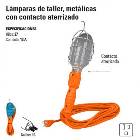 Lampara de Taller Metalica con Receptaculo