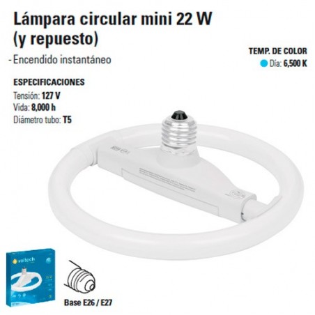 Foco Ahorrador Circular Mini 22 W