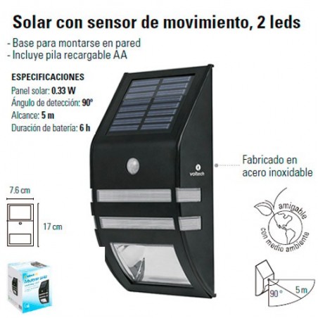 Lampara Solar con Sensor de Movimiento 2 Leds