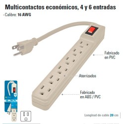 Multicontacto Economico 4 y 6 Entradas