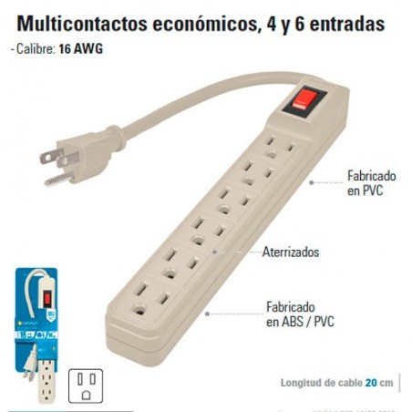 Multicontacto Economico 4 y 6 Entradas