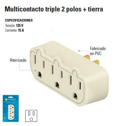 Multicontacto Triple 2 Polos + Tierra 