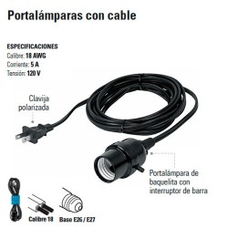 Portalamparas con Cable