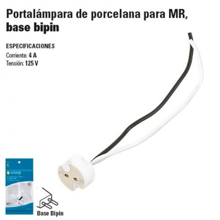 Portalampara de Porcelana para MR Base Bipin