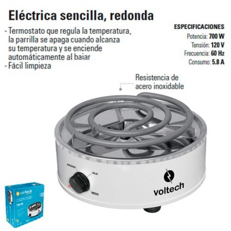 Parrilla Electrica Sencilla Redonda