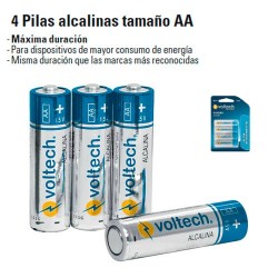 4 Pilas Alcalinas Tamaño AA