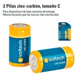 Pila zinc-carbón 9 V en blíster, Volteck, Pilas Zinc-Carbón, 46312