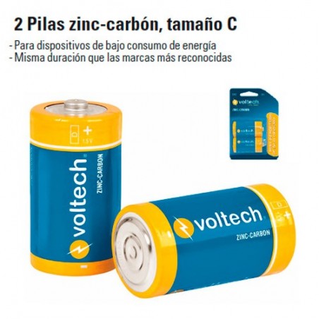 2 Pilas Zinc-Carbon Tamaño D